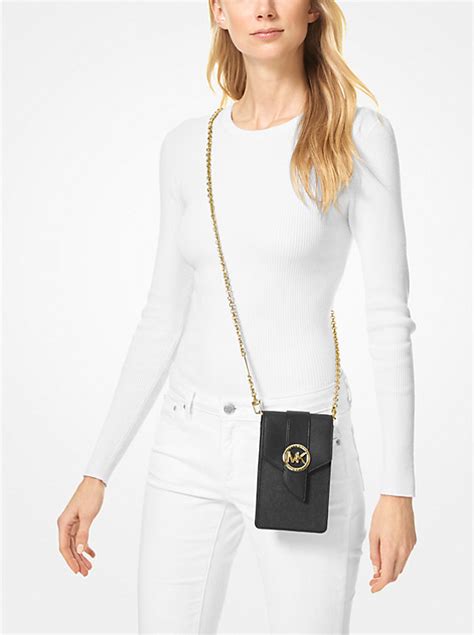 michael kors small saffiano leather smartphone crossbody bag|saffiano leather cross body bag.